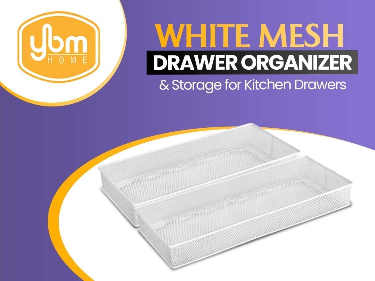 Silver Mesh Drawer and Shelf Organizer Bins