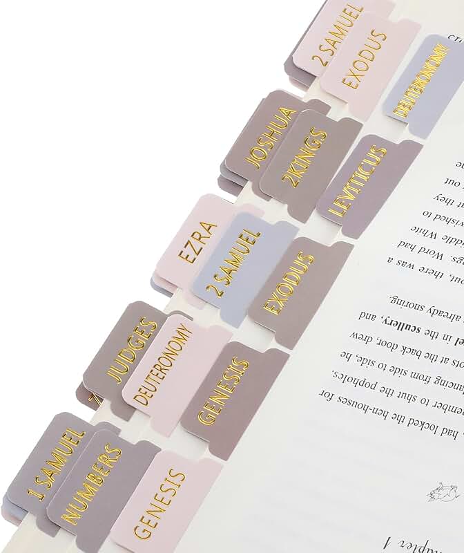 150 Bible Tabs with Gold Lettering for Study