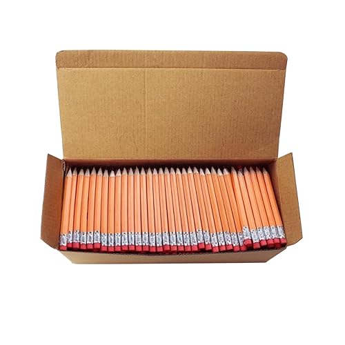 Half Pencils with Eraser Tops for Classroom Use