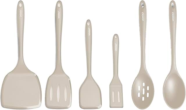 Silicone Spatula and Spoon Set for Non-Stick Cookware
