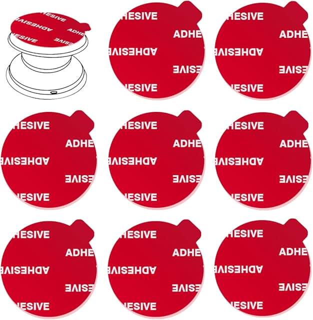 Set of 8 clear double-sided adhesive pads for phone mounts