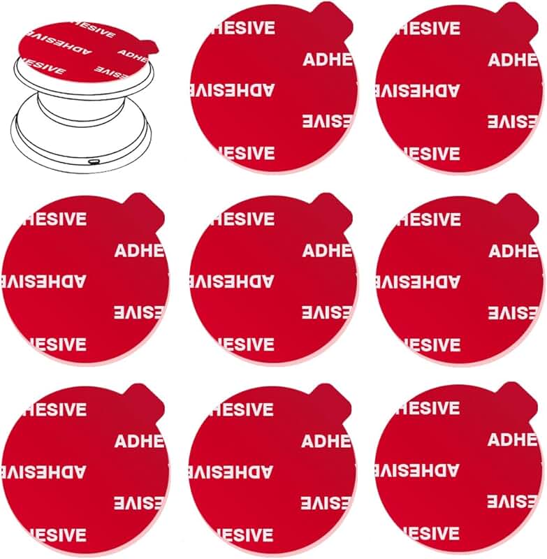 Set of 8 clear double-sided adhesive pads for phone mounts