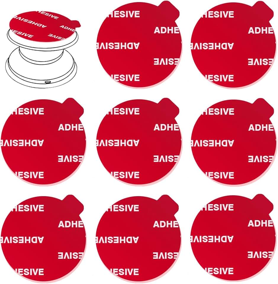 Set of 8 clear double-sided adhesive pads for phone mounts