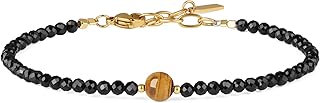 Black Crystal Beaded Bracelet for Women
