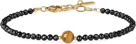 Black Crystal Beaded Bracelet for Women