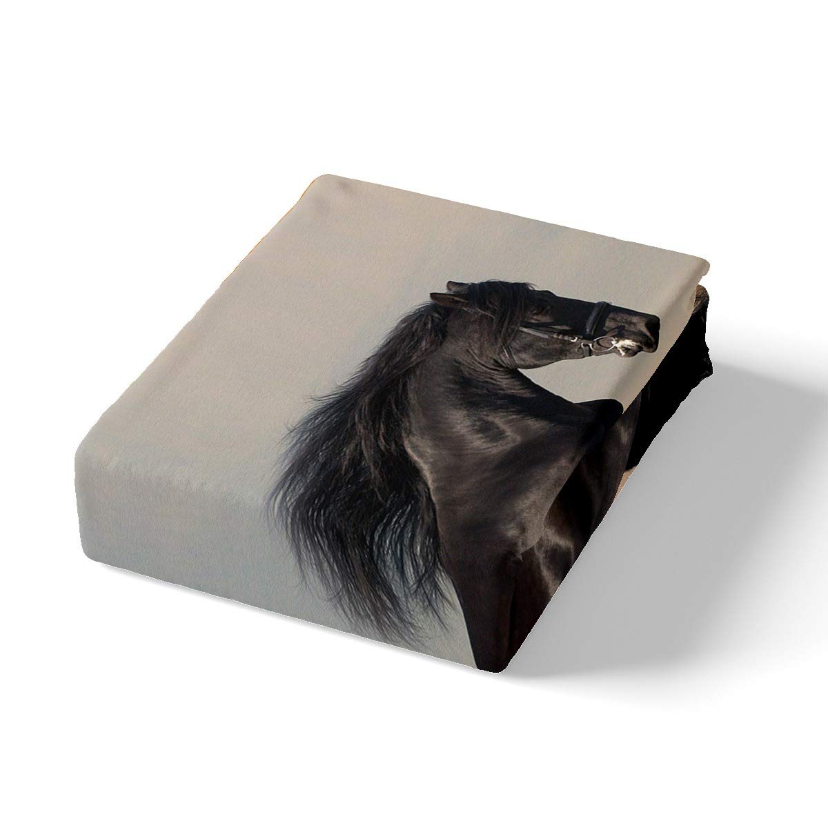 Black Horse Duvet Cover Set Queen for Kids Boys 3D Running Wild Horses Print Bedding Set Adult Animals Horse Decorative 3 Piece Modern Comforter Cover Brown Black with 2 Pillow Shams Zipper&Ties