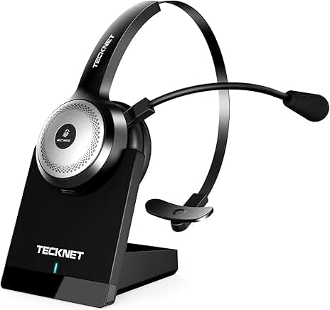 Wireless headset with 40-hour battery and noise cancelling