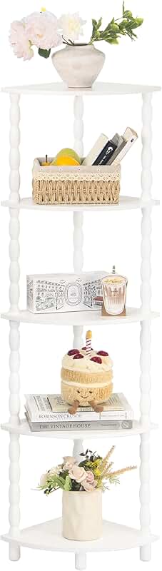 5-Tier Corner Shelf Stand for Bedroom Bathroom Kitchen Living Room
