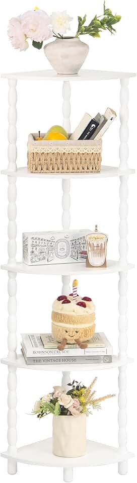5-Tier Corner Shelf Stand for Bedroom Bathroom Kitchen Living Room