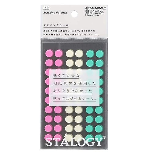 Masking Tape Patches, 0.3" diameter, 60 dots per sheet