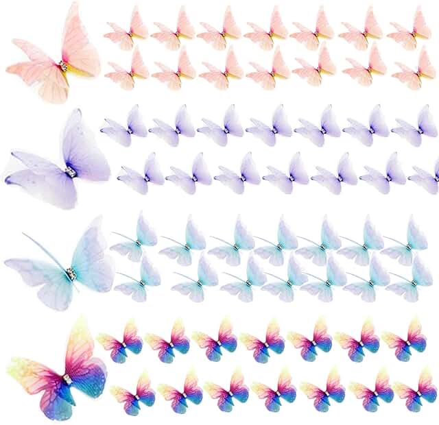 820PCS Colorful 3D Butterfly Wall Decor and Accessories