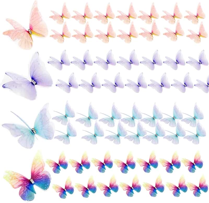 820PCS Colorful 3D Butterfly Wall Decor and Accessories