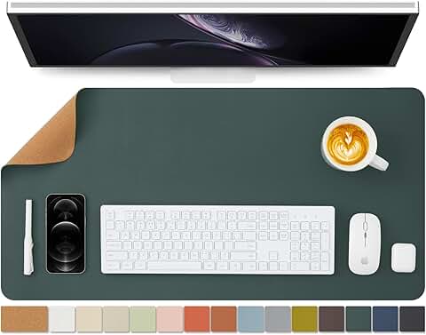 Dark Green Dual-Sided Desk Mat for Office and Home