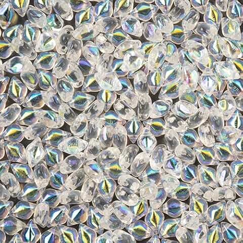 Czech Gemduo 2-Hole Crystal AB Beads, 50g