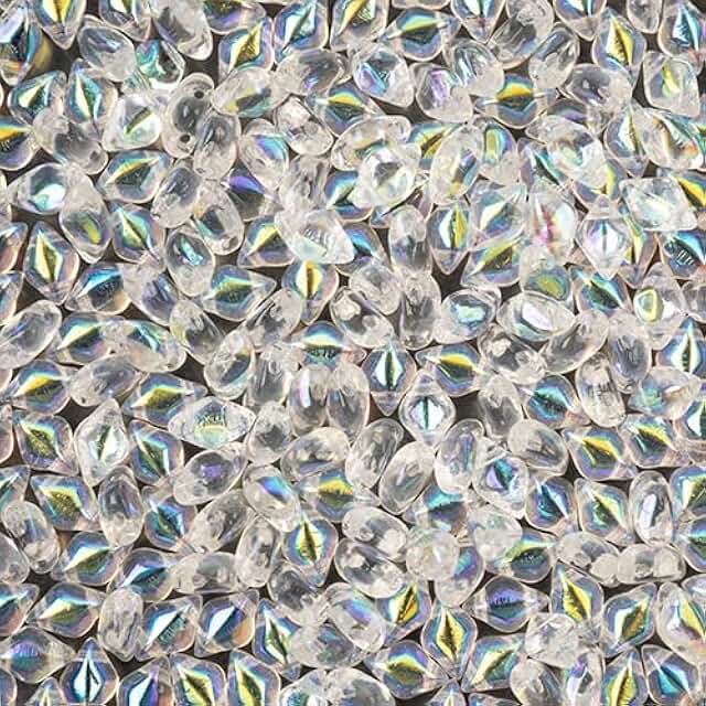 Czech Gemduo 2-Hole Crystal AB Beads, 50g