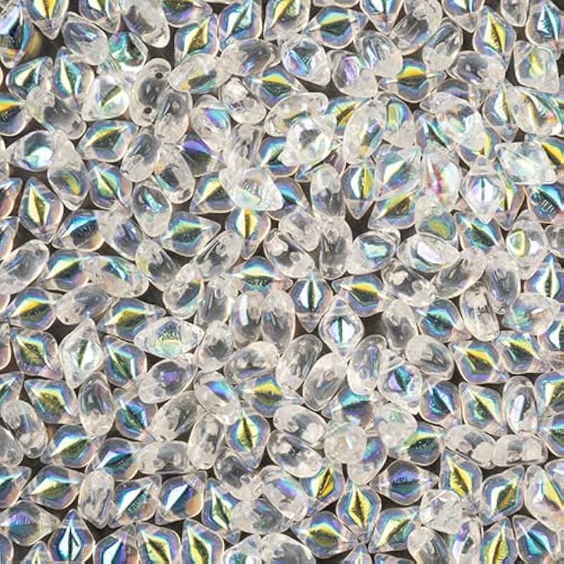 Czech Gemduo 2-Hole Crystal AB Beads, 50g
