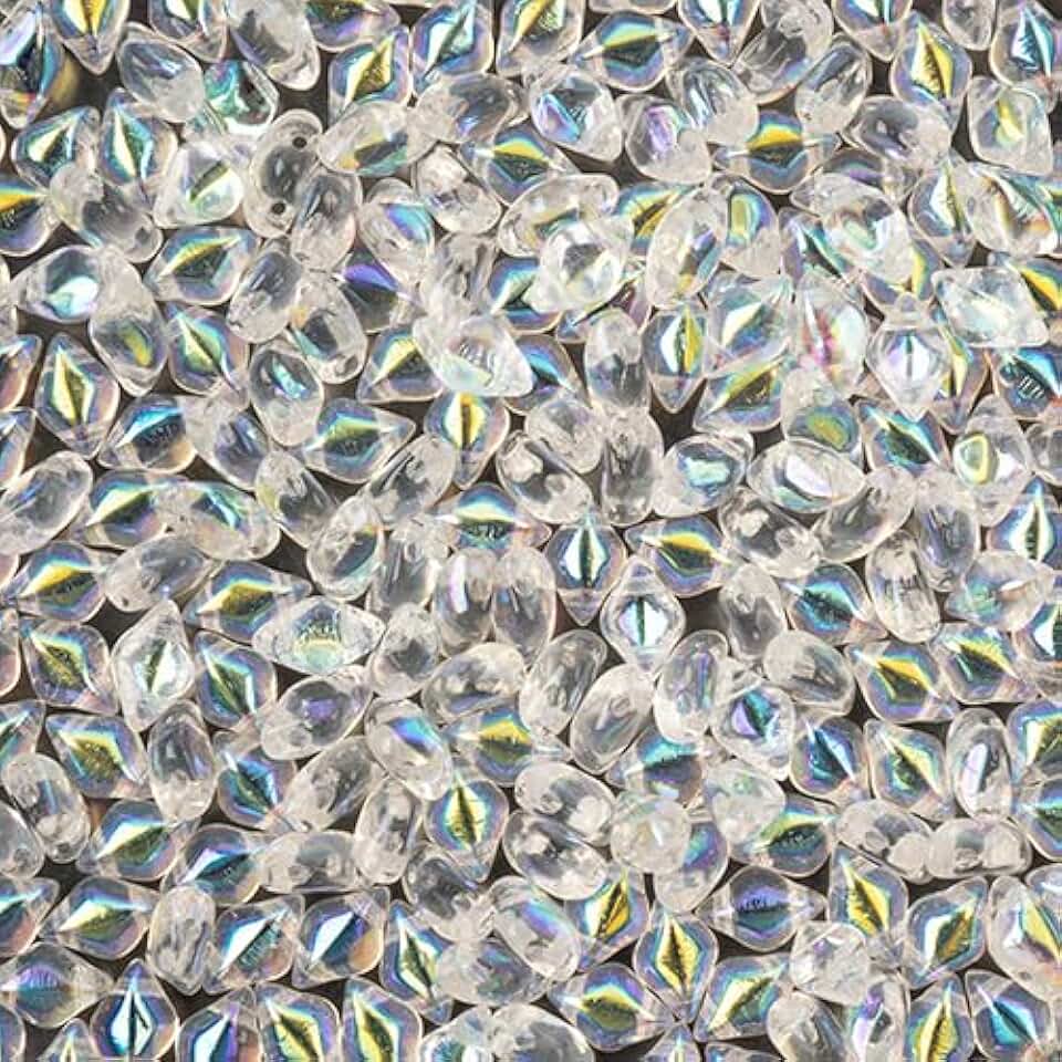 Czech Gemduo 2-Hole Crystal AB Beads, 50g