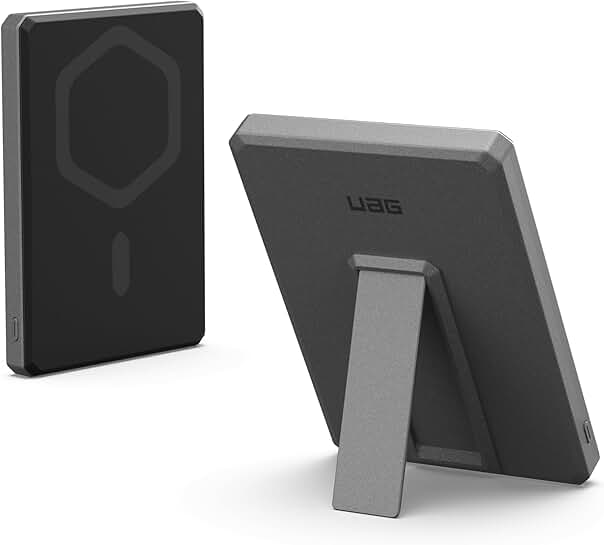 Slim 5000mAh Power Bank with Wireless Charging and Kickstand