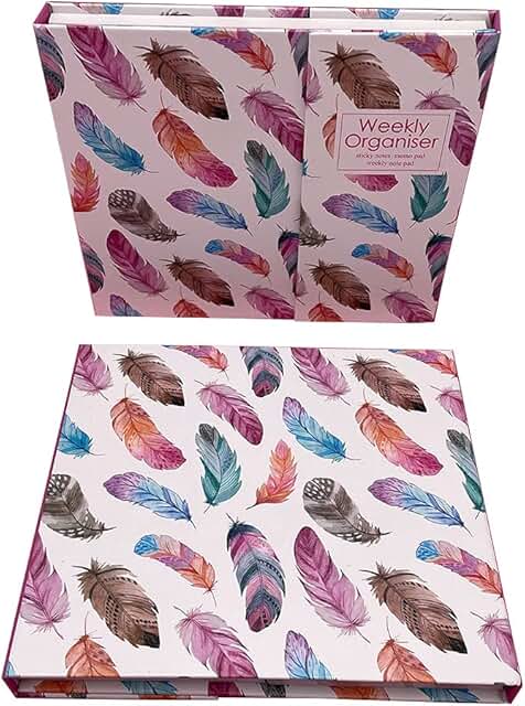 Cute Weekly Organizer with Feather-Shaped Notes