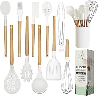 11-Piece White Silicone Cooking Utensil Set