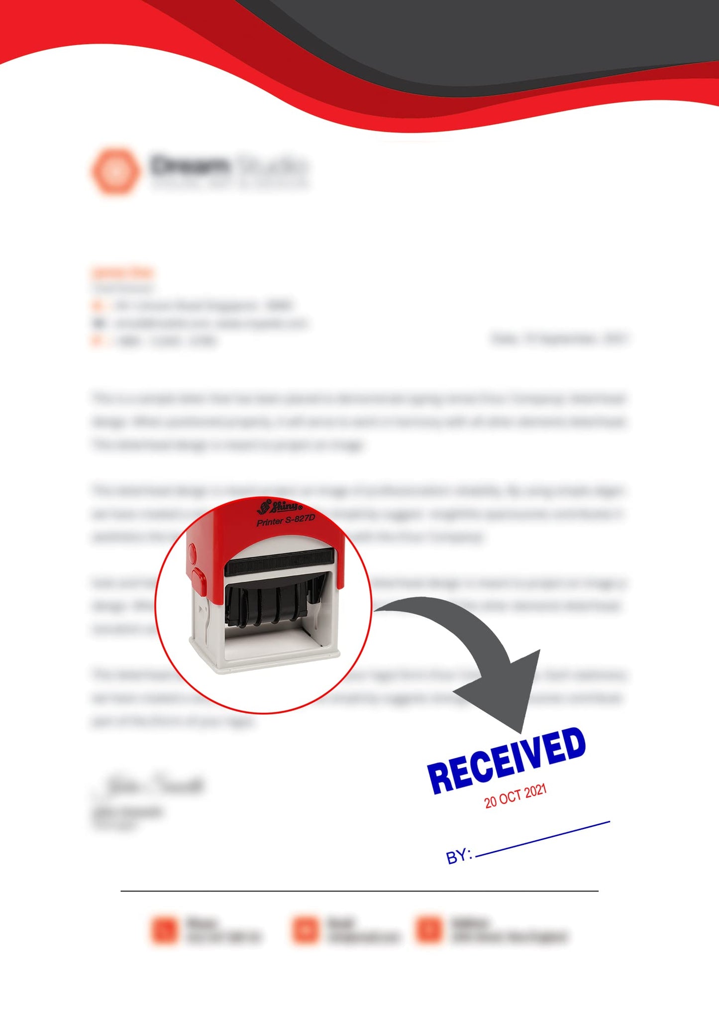 Self-Inking Date Stamp for Received and Accounts Payable
