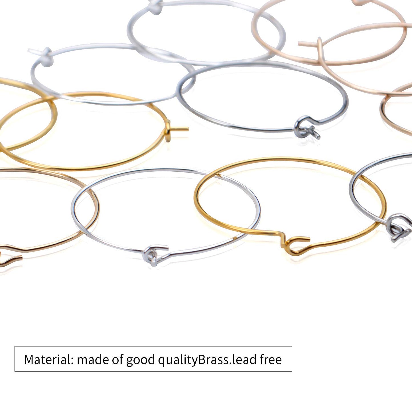 200pcs 25mm Wine Glass Charm Rings for Jewelry and Party Decoration