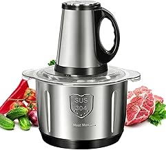 5L Stainless Steel Food Processor with 3-Speed Meat Grinder
