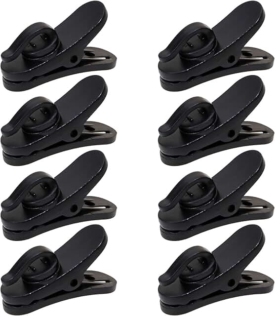 Small Plastic Earphone Clips for Fixing Cables, Pack of 8