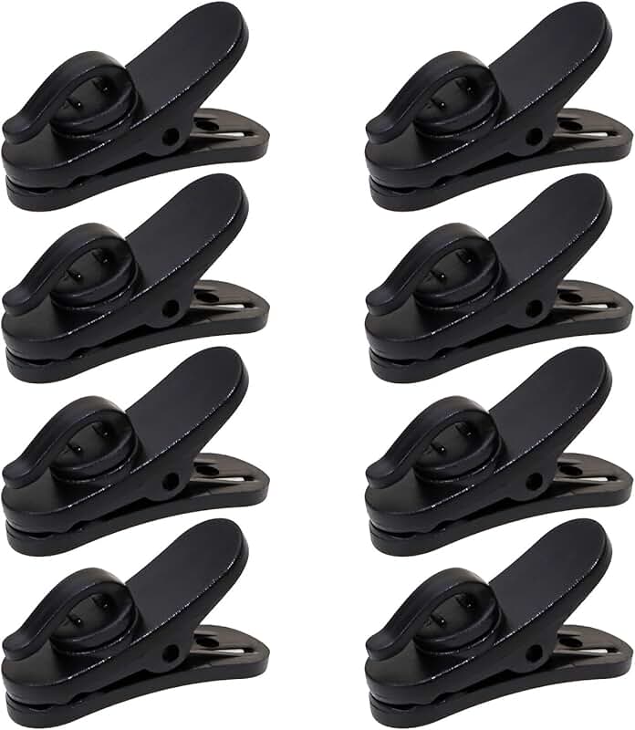 Small Plastic Earphone Clips for Fixing Cables, Pack of 8