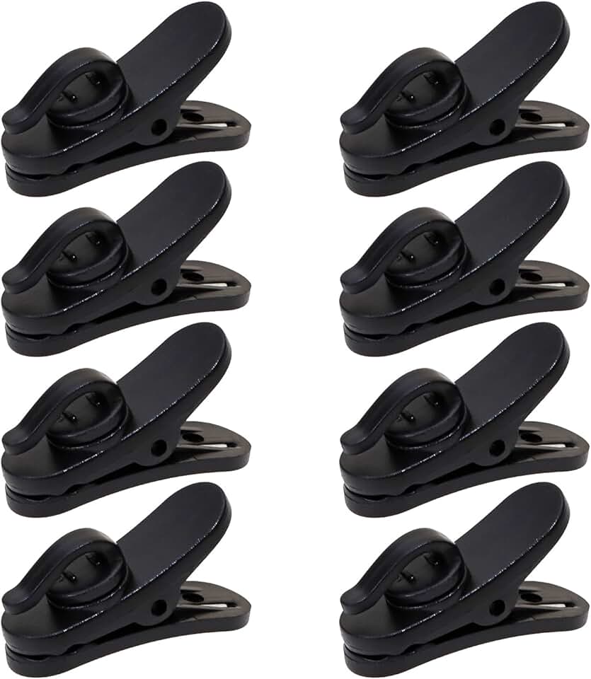 Small Plastic Earphone Clips for Fixing Cables, Pack of 8