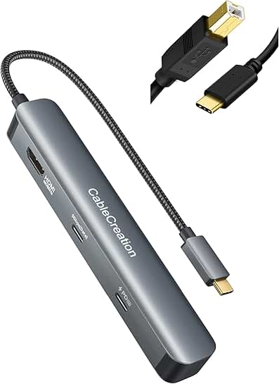7-in-1 USB C Hub with 4K 60Hz and Printer Cable
