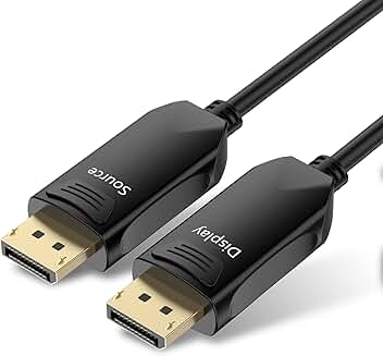 25ft DisplayPort Fiber Optic Cable, 8K, 4K, 2K, 32.4 Gbps