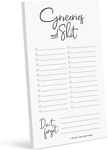 Grocery List Notepad for Refrigerator, 50 Sheets