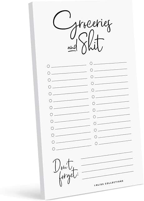 Grocery List Notepad for Refrigerator, 50 Sheets