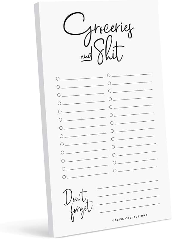 Grocery List Notepad for Refrigerator, 50 Sheets