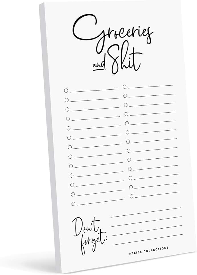 Grocery List Notepad for Refrigerator, 50 Sheets