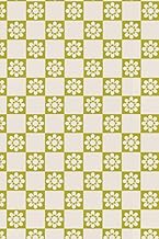 Vivid Green Floral Checkered Paperback Notebook