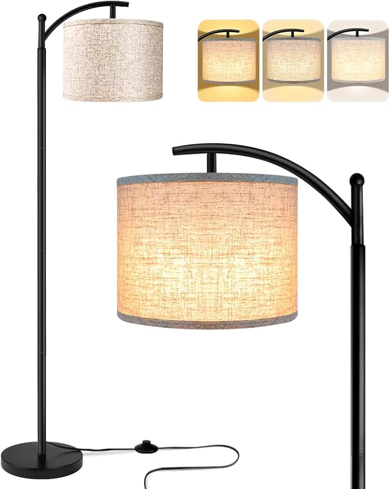 Tall industrial floor lamp with adjustable color temperature