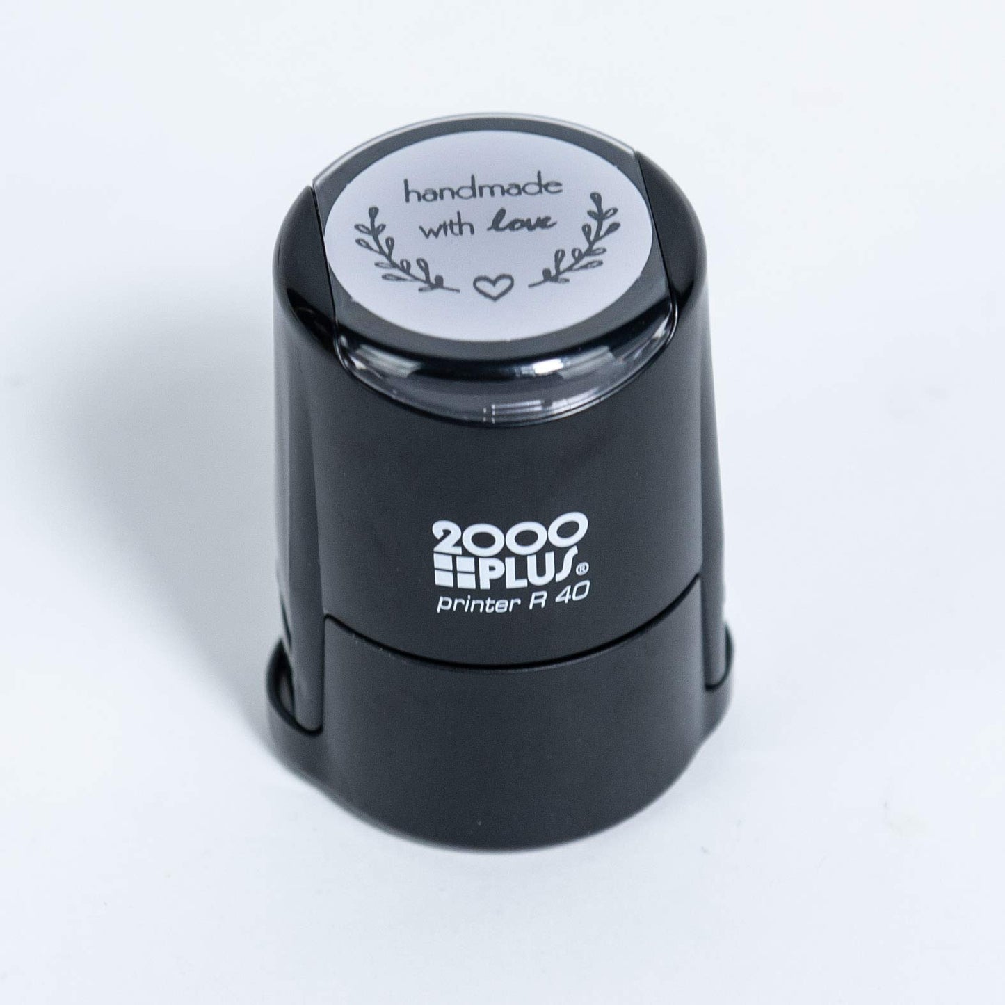 Self-Inking Round Stamp with Heart and Olive Branch