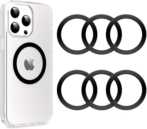Black Rubber-Coated Magnetic Rings for Phone Cases