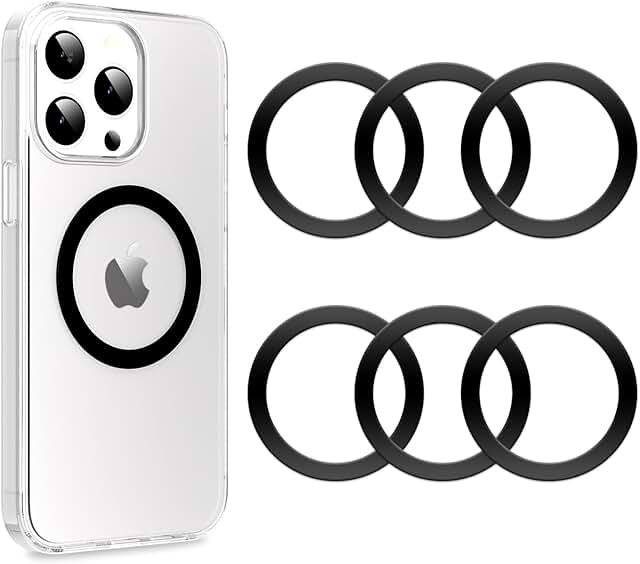 Black Rubber-Coated Magnetic Rings for Phone Cases