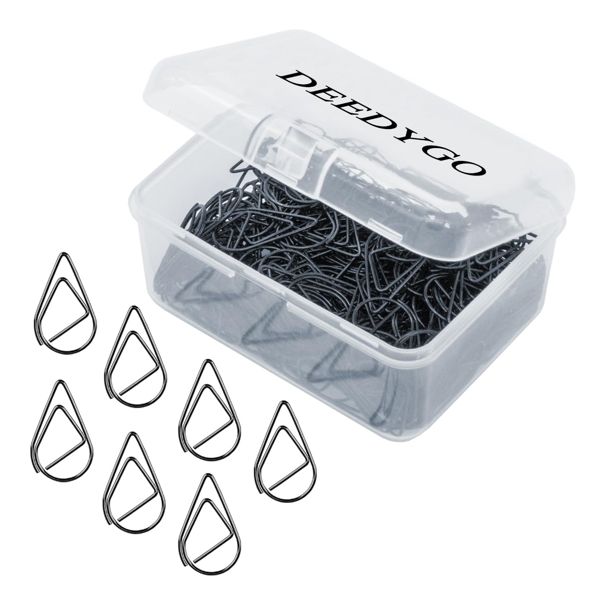 250 Black Teardrop Paper Clips for Office and Crafts