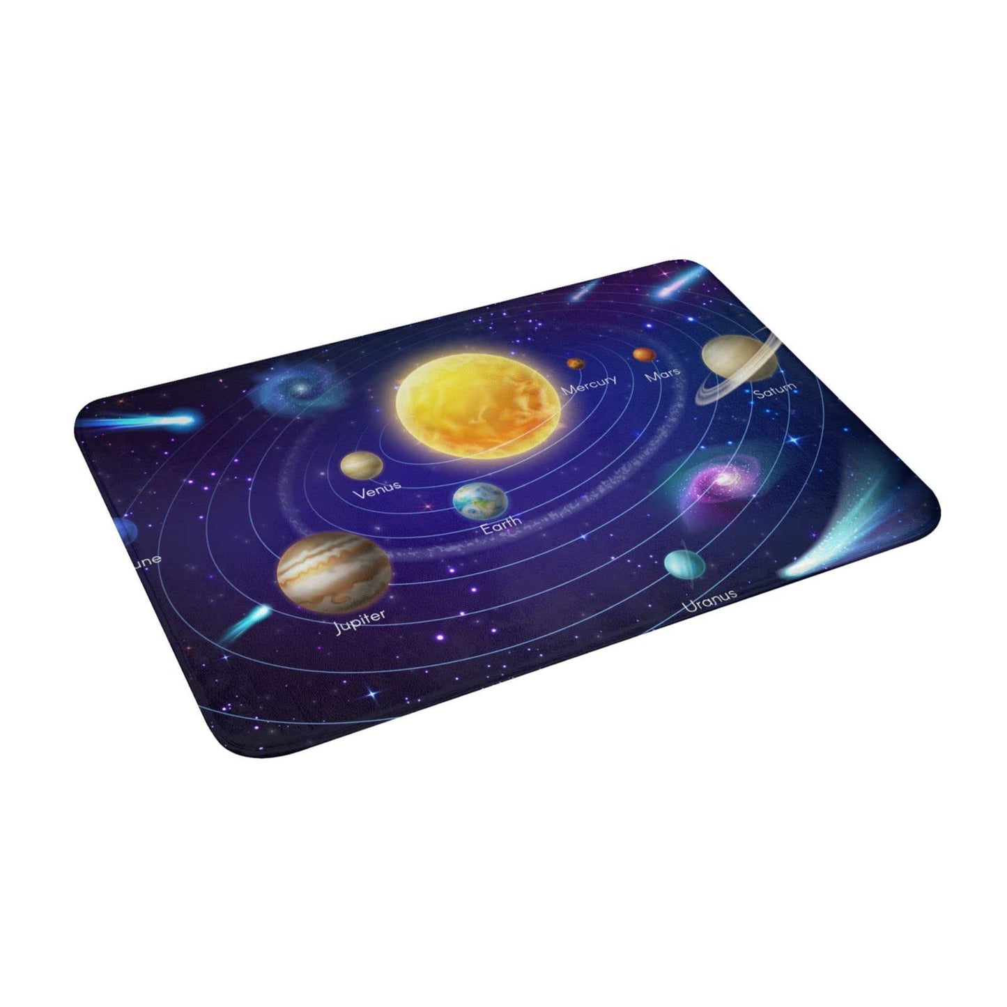 Bath Mat Space axy Planet Solar Sun Bathroom Rug Non for Shower Soft Memory Foam 15.7 x 23.6 Inch Small Carpet Floor Runner Washable