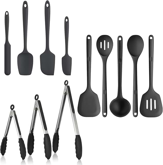 Silicone Spatula and Tongs Set, Heat Resistant