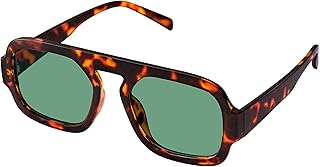 Trendy Square Aviator Sunglasses for Women
