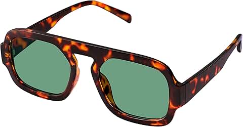 Trendy Square Aviator Sunglasses for Women