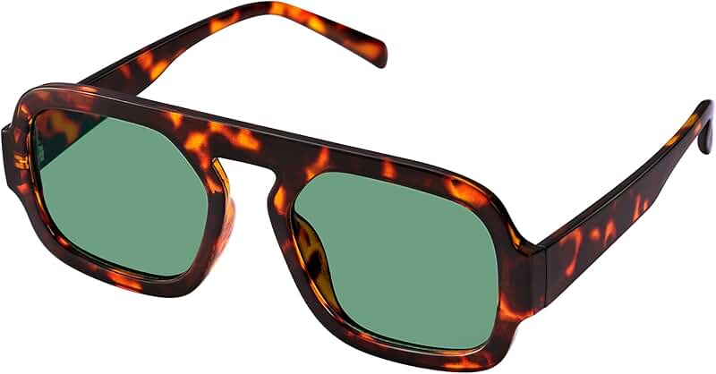Trendy Square Aviator Sunglasses for Women