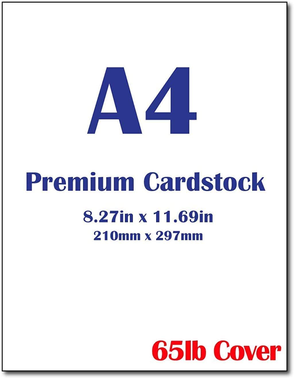 White 65lb A4 Cardstock, 100 Sheets