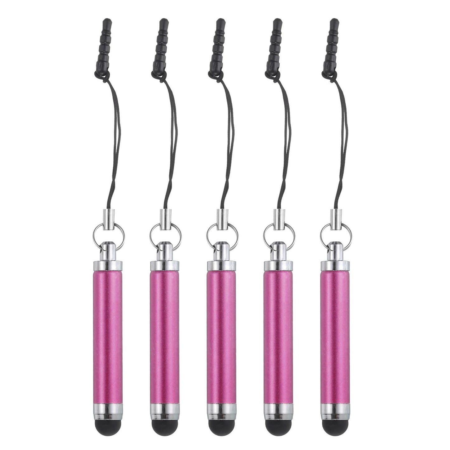 Set of five metallic stylus pens for touch screens