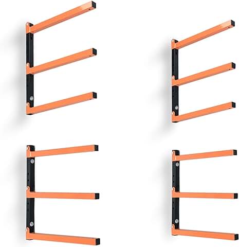 Wood Garage Shelving Rack, 3 Levels, 4 Pack